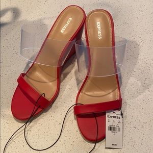EXPRESS red wedge heels